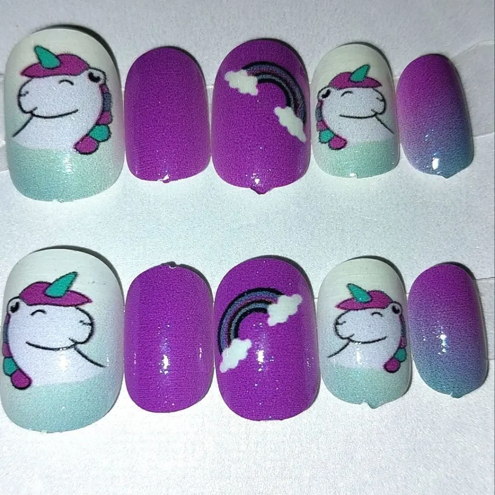 Kids custom 10pc  press on nails for girls and teens